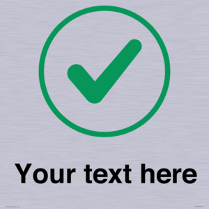 Custom plain background, green tick in circle sign